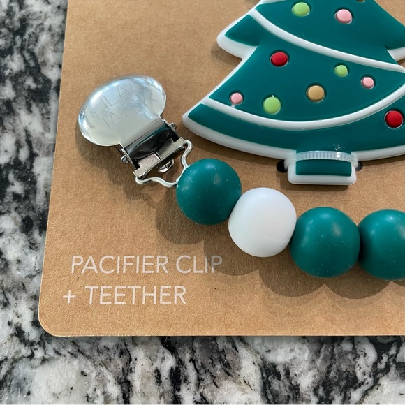 New! Lila & Jack Christmas Tree Pacifier Clip + Teether - Picture 7 of 9